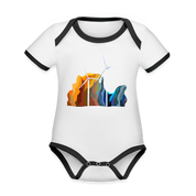 Wind Organic Contrast Short Sleeve Baby Bodysuit - white/black