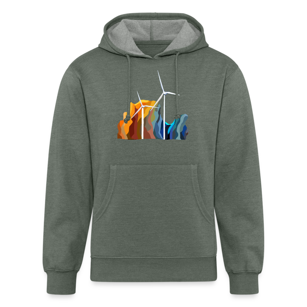 Wind Unisex Organic Hoodie - heather military green