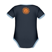 Wind Organic Contrast Short Sleeve Baby Bodysuit - navy/sky