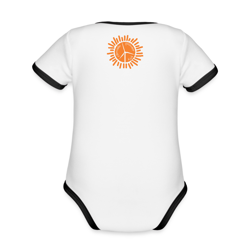 Wind Organic Contrast Short Sleeve Baby Bodysuit - white/black