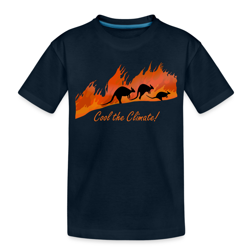 Kangaroo Fire Toddler Premium Organic T-Shirt - deep navy
