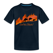 Kangaroo Fire Toddler Premium Organic T-Shirt - deep navy