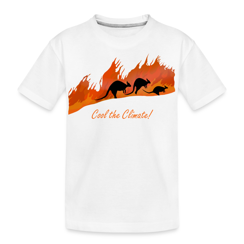 Kangaroo Fire Kid’s Premium Organic T-Shirt - white
