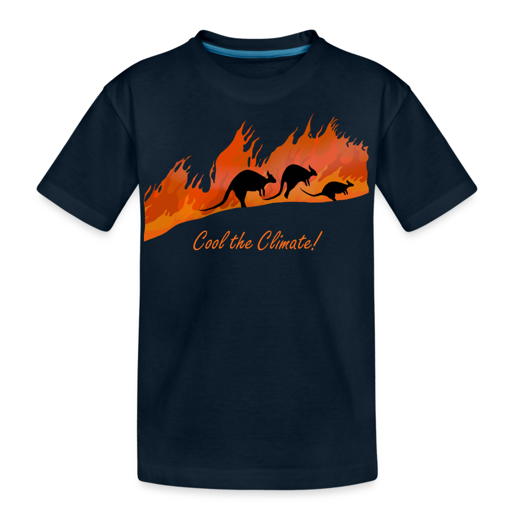 Kangaroo Fire Kid’s Premium Organic T-Shirt - deep navy