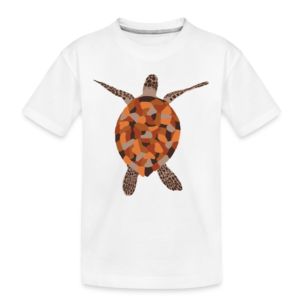 Turtle Brown Toddler Premium Organic T-Shirt - white