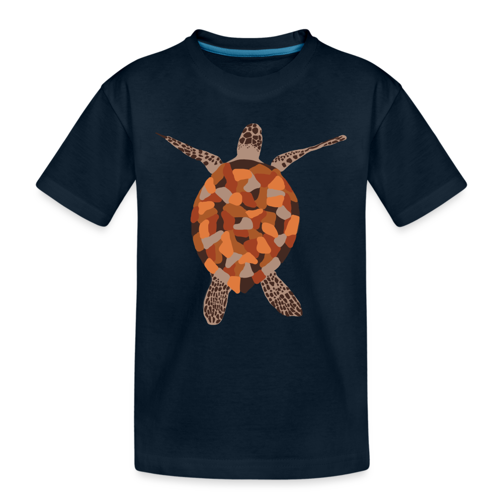 Turtle Brown Toddler Premium Organic T-Shirt - deep navy