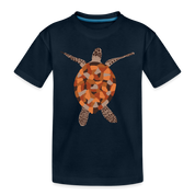Turtle Brown Toddler Premium Organic T-Shirt - deep navy
