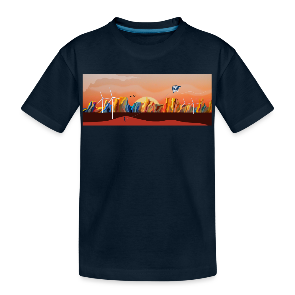 Wind Kite Kid’s Premium Organic T-Shirt - deep navy