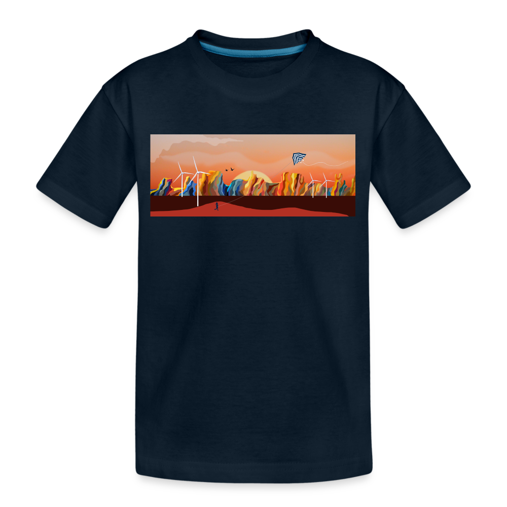Wind Kite Toddler Premium Organic T-Shirt - deep navy