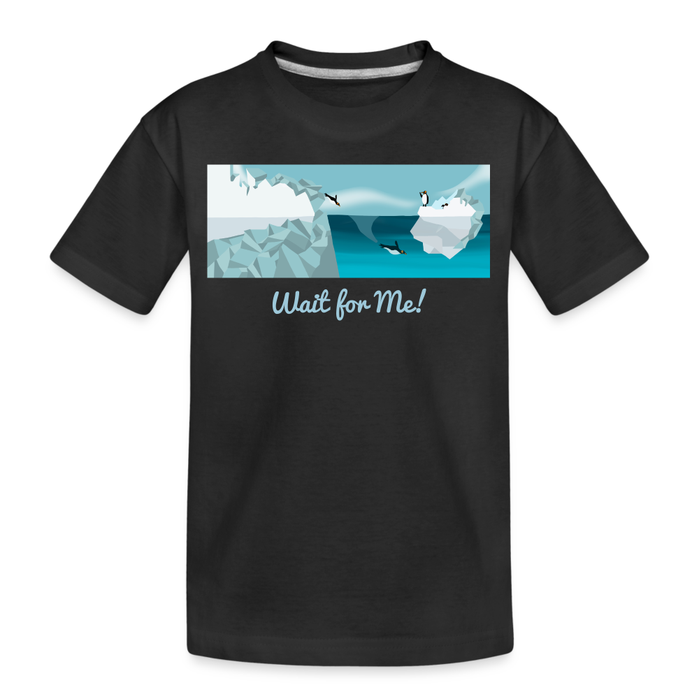 Penguin Swimming Toddler Premium Organic T-Shirt - black