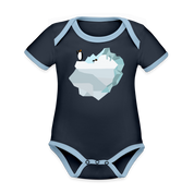 CPK Organic Contrast Short Sleeve Baby Bodysuit - navy/sky