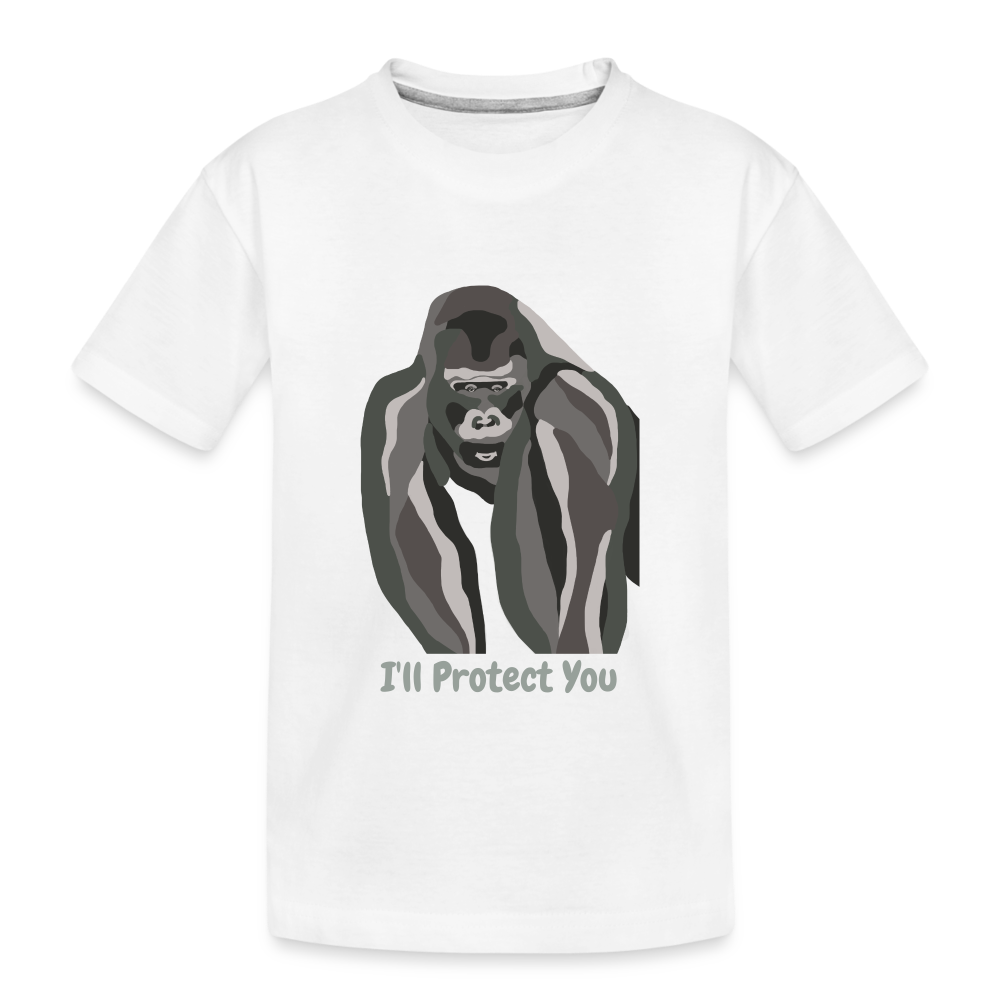 Gorilla Toddler Premium Organic T-Shirt - white