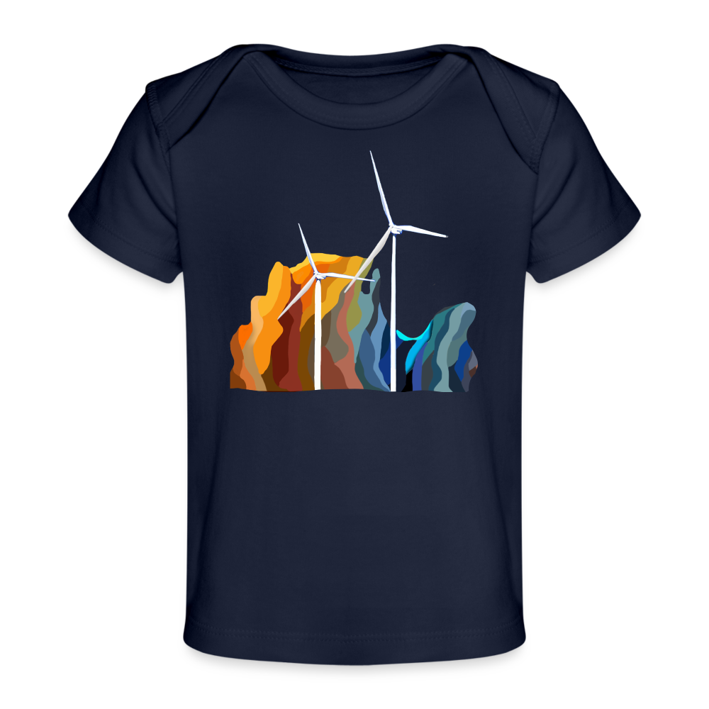 Wind Turbine Organic Baby T-Shirt | Spreadshirt 1433 - dark navy