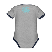 CPK Iceberg Organic Contrast Short Sleeve Baby Bodysuit - heather gray/navy