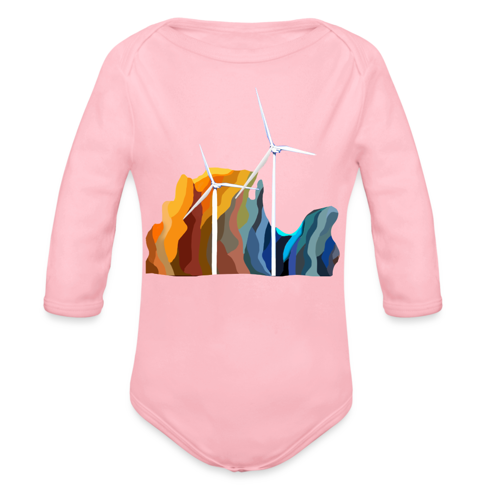 CPK Wind Organic Long Sleeve Baby Bodysuit - light pink