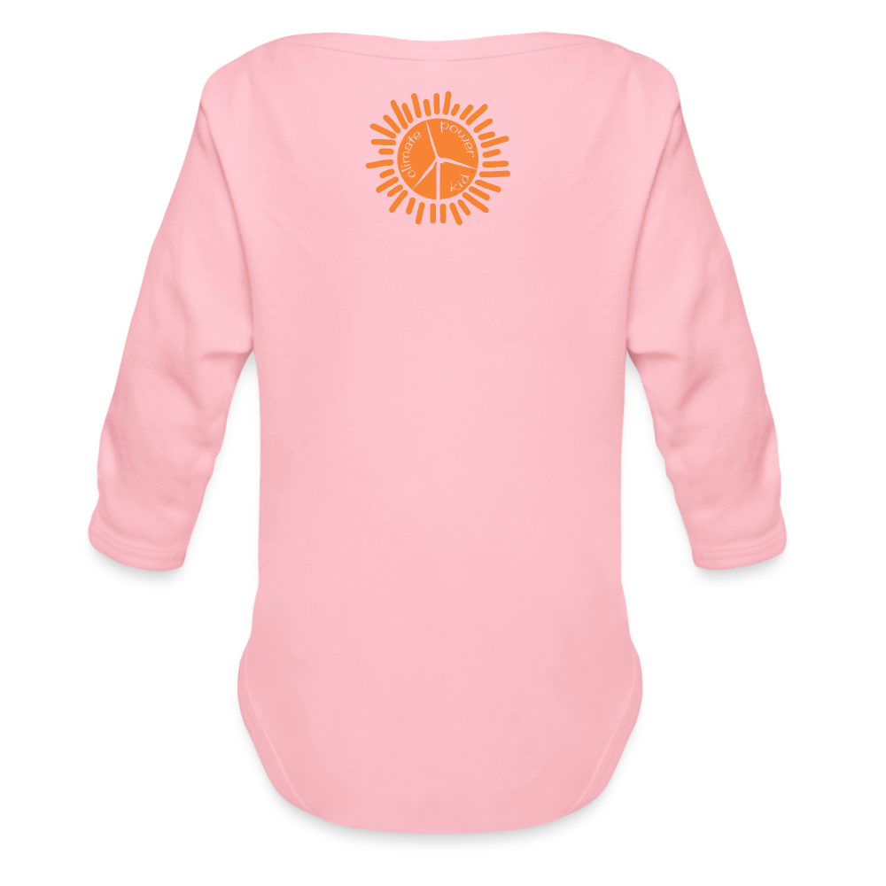 CPK Wind Organic Long Sleeve Baby Bodysuit - light pink