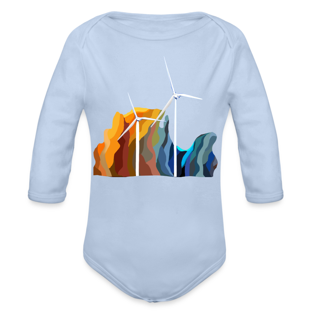 CPK Wind Organic Long Sleeve Baby Bodysuit - sky