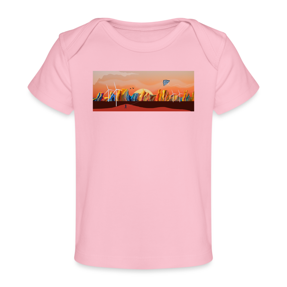 Wind Kite Organic Baby T-Shirt | Spreadshirt 1433 - light pink