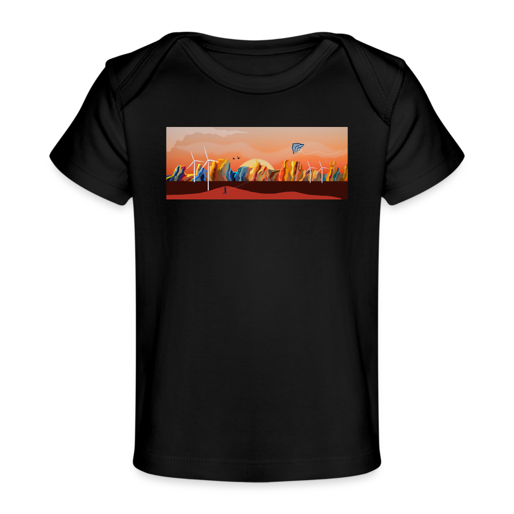 Wind Kite Organic Baby T-Shirt | Spreadshirt 1433 - black