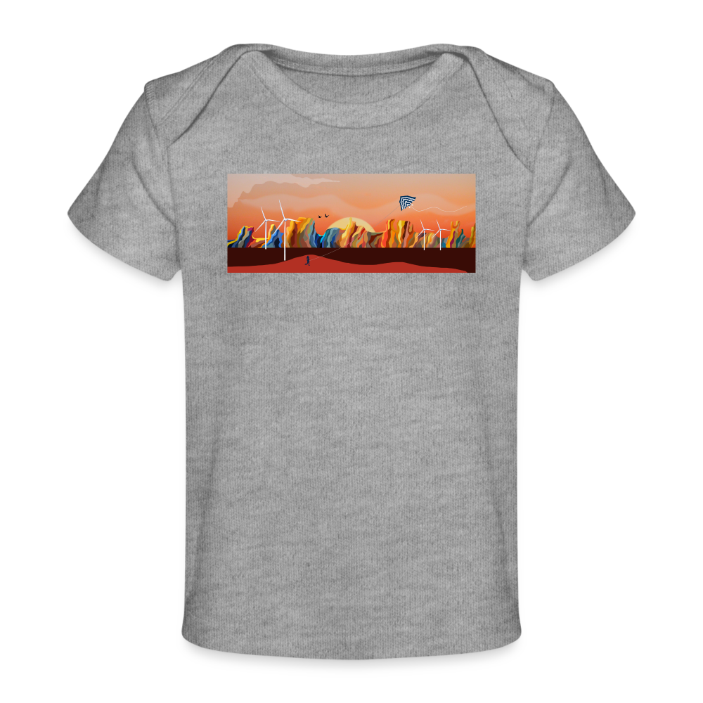 Wind Kite Organic Baby T-Shirt | Spreadshirt 1433 - heather grey