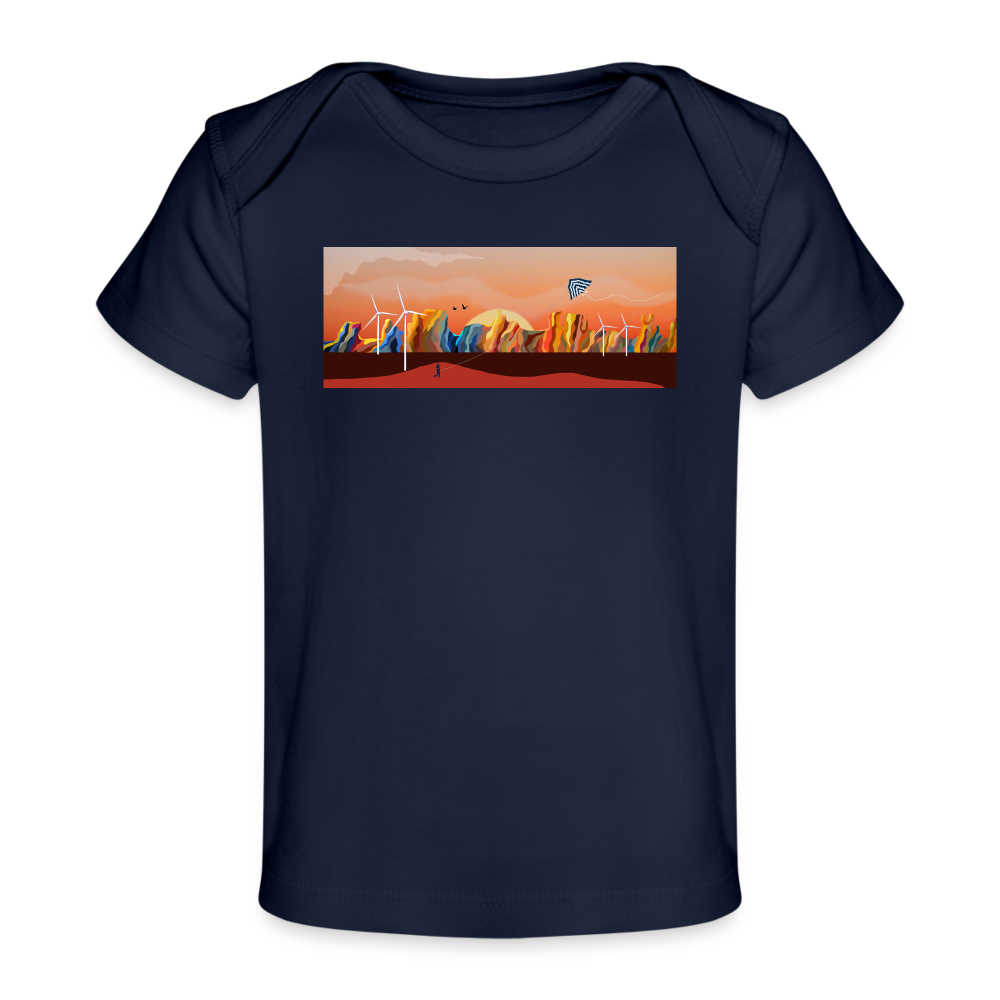 Wind Kite Organic Baby T-Shirt | Spreadshirt 1433 - dark navy