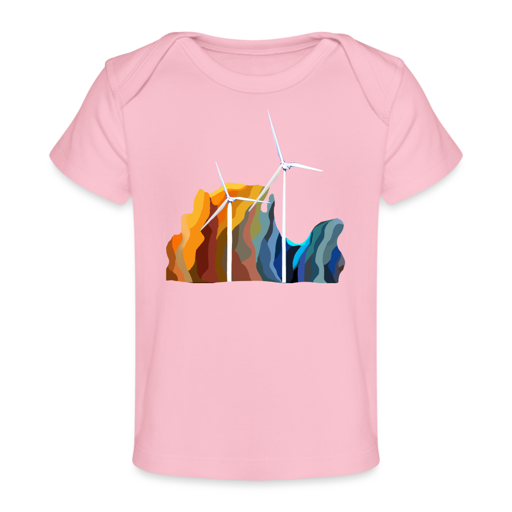 Wind Turbine Organic Baby T-Shirt | Spreadshirt 1433 - light pink