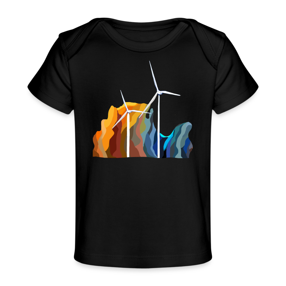 Wind Turbine Organic Baby T-Shirt | Spreadshirt 1433 - black