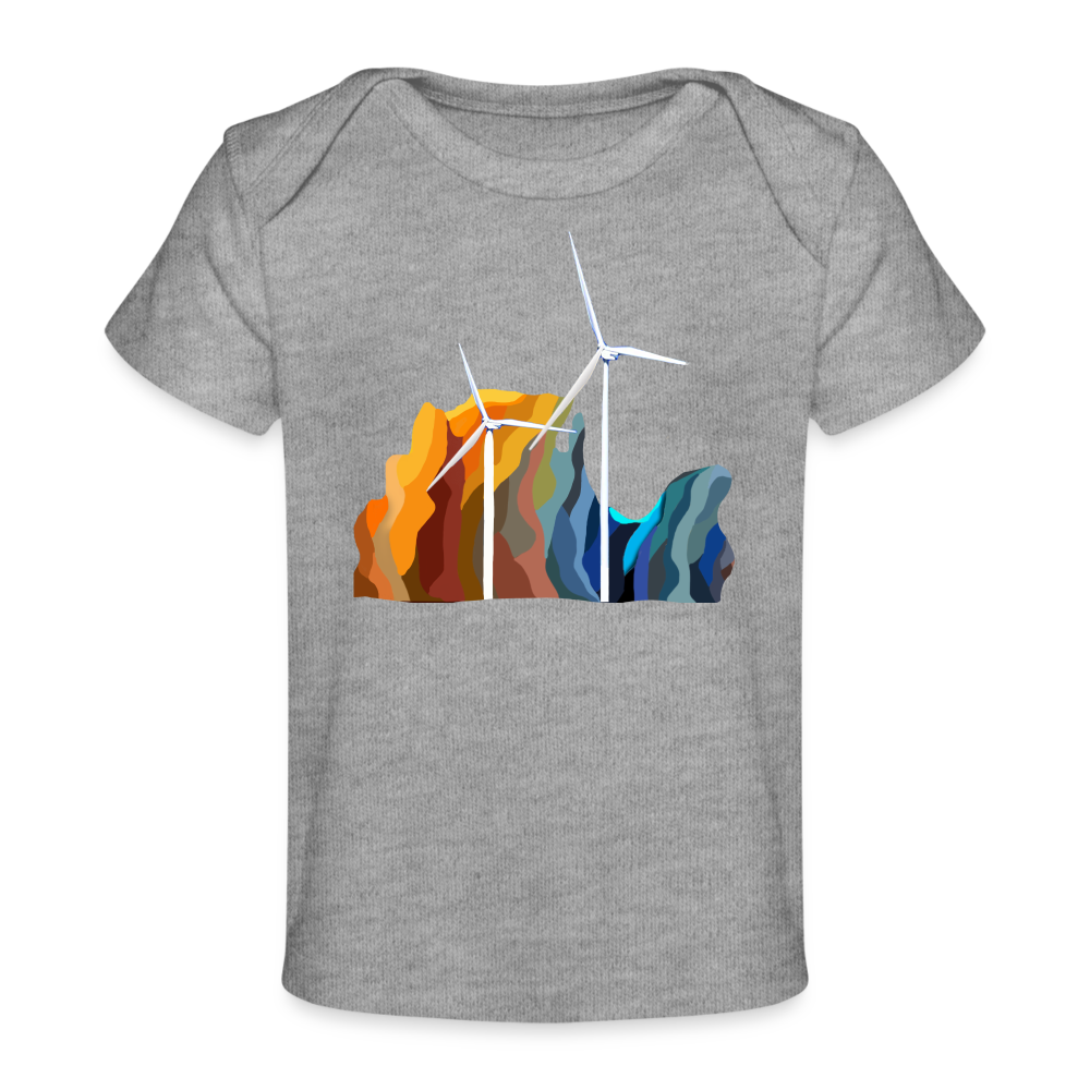 Wind Turbine Organic Baby T-Shirt | Spreadshirt 1433 - heather grey