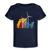 Wind Turbine Organic Baby T-Shirt | Spreadshirt 1433 - dark navy
