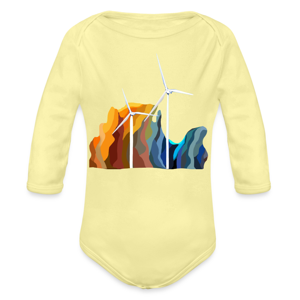 CPK Wind Organic Long Sleeve Baby Bodysuit - washed yellow