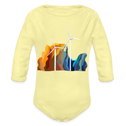 CPK Wind Organic Long Sleeve Baby Bodysuit - washed yellow