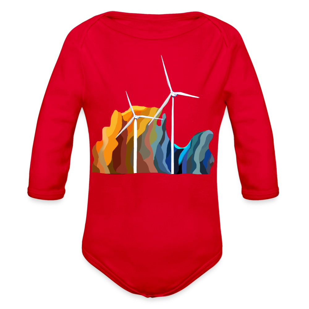 CPK Wind Organic Long Sleeve Baby Bodysuit - red
