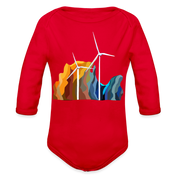 CPK Wind Organic Long Sleeve Baby Bodysuit - red