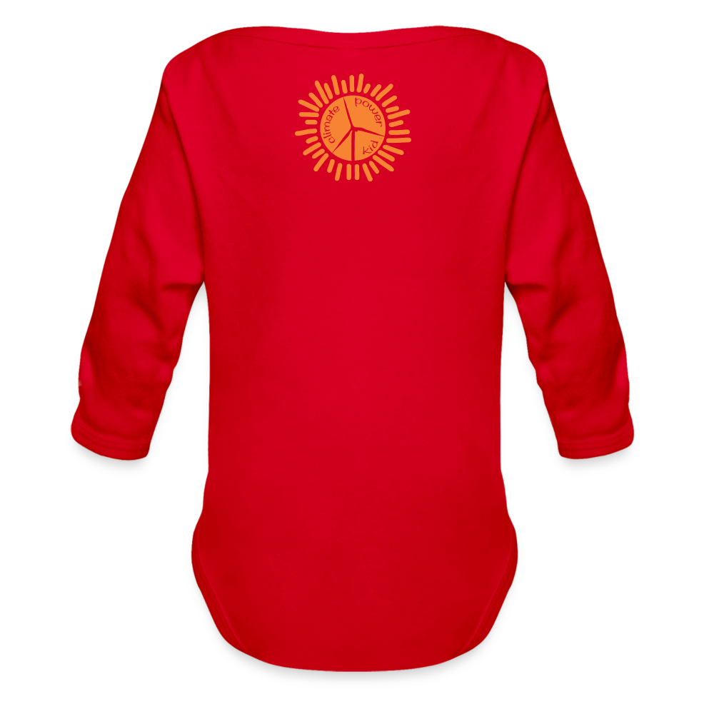 CPK Wind Organic Long Sleeve Baby Bodysuit - red