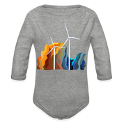 CPK Wind Organic Long Sleeve Baby Bodysuit - heather grey