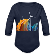 CPK Wind Organic Long Sleeve Baby Bodysuit - dark navy