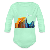 CPK Wind Organic Long Sleeve Baby Bodysuit - light mint