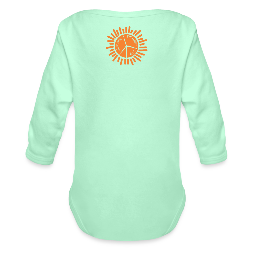 CPK Wind Organic Long Sleeve Baby Bodysuit - light mint
