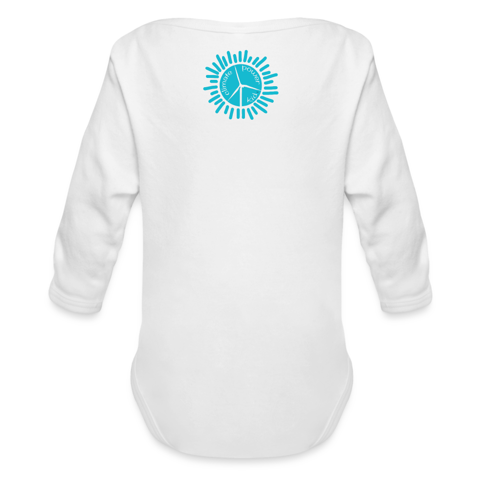 CPK Rhino Organic Long Sleeve Baby Bodysuit - white