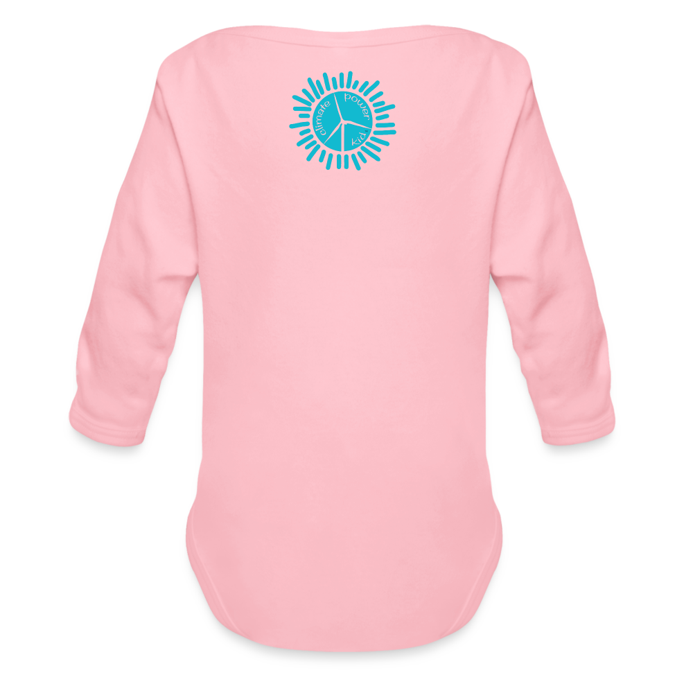 CPK Rhino Organic Long Sleeve Baby Bodysuit - light pink