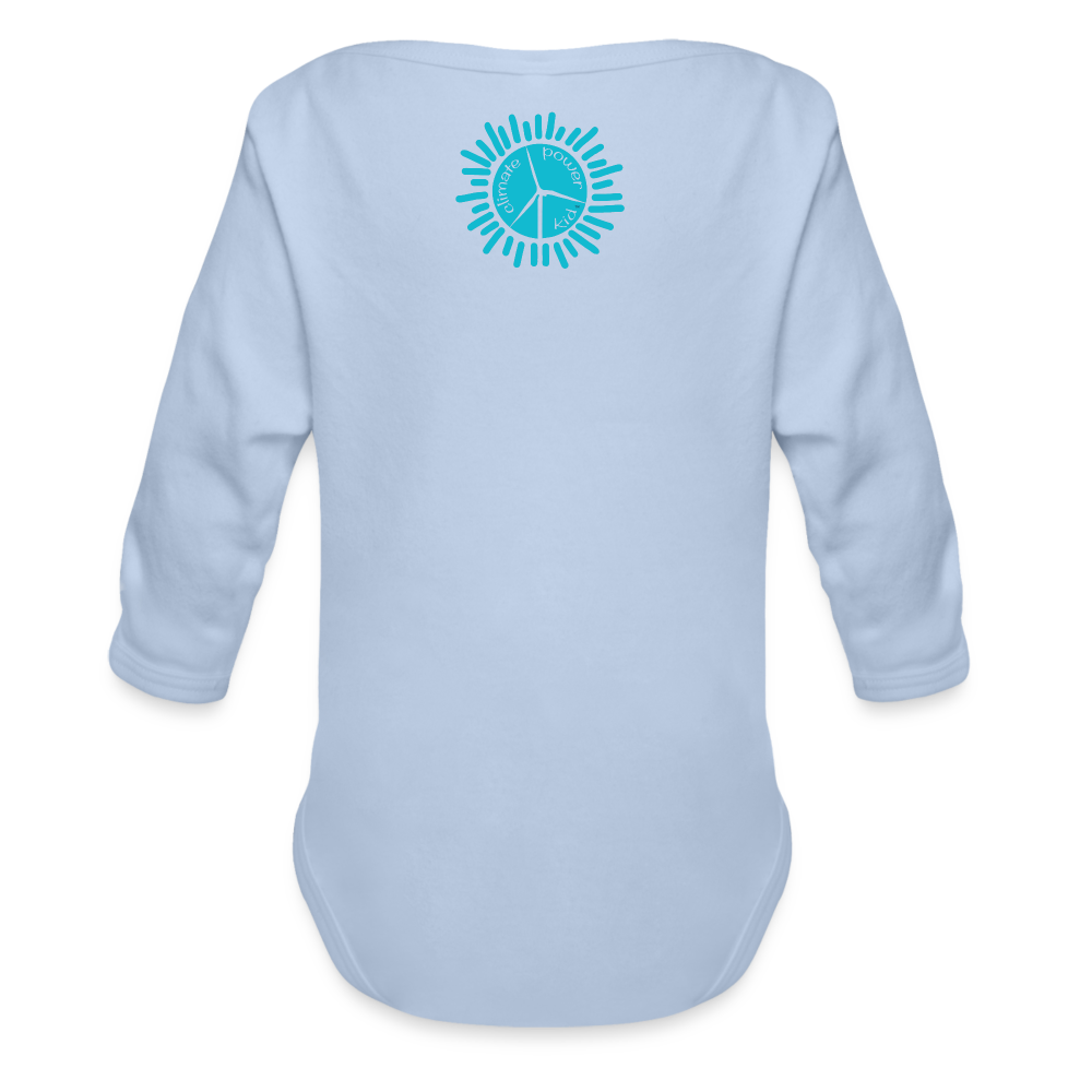 CPK Rhino Organic Long Sleeve Baby Bodysuit - sky