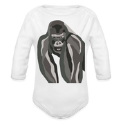 Gorilla Organic Long Sleeve Baby Bodysuit - white