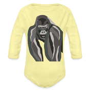 Gorilla Organic Long Sleeve Baby Bodysuit - washed yellow