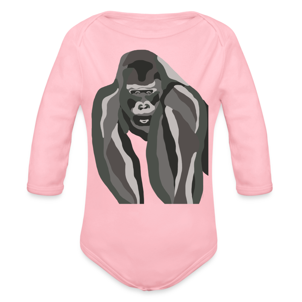 Gorilla Organic Long Sleeve Baby Bodysuit - light pink