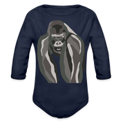 Gorilla Organic Long Sleeve Baby Bodysuit - dark navy