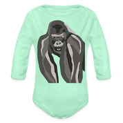 Gorilla Organic Long Sleeve Baby Bodysuit - light mint