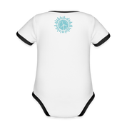 Pink Rhino Organic Contrast Short Sleeve Baby Bodysuit - white/black