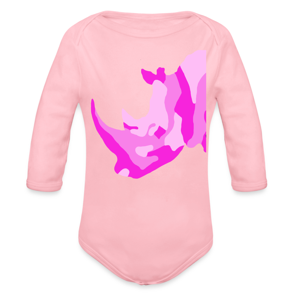 Rhino Organic Long Sleeve Baby Bodysuit - light pink