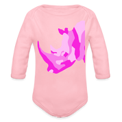 Rhino Organic Long Sleeve Baby Bodysuit - light pink