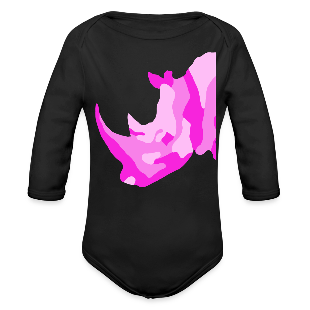 Rhino Organic Long Sleeve Baby Bodysuit - black